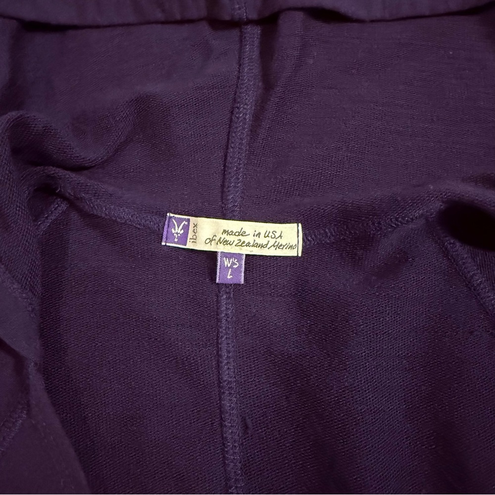 Ibex Wool Hooded Dress with Pockets and Thumbholes Sz Large Purple - Picture 2 of 10